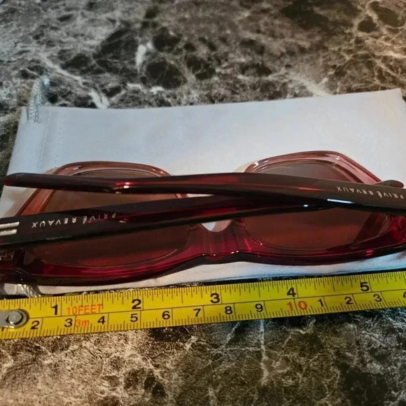 Prive Rivaux | The Ingrid - Red Cateye Squared Sunglasses - NWT - Picture 9 of 16